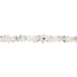Quartz crystal 1pkg1, hand-cut double point bead natural 15 inch 3x2mm-6x3mm