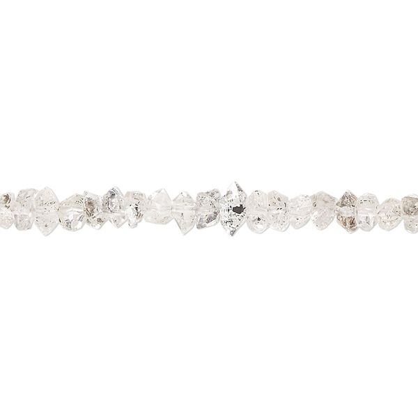 Quartz crystal 1pkg1, hand-cut double point bead natural 15 inch 3x2mm-6x3mm image number 0