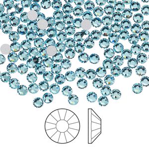 Flat back 144pk aqua bohemica foil back, Preciosa Viva 12® Czech crystal rhinestone 3-3.2mm chaton rose round SS12