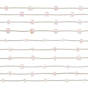 Rose quartz 1pkg10, hand-cut faceted heishi bead 6 inch 3x1mm-6x4mm