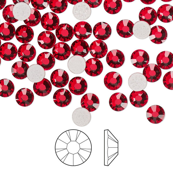 Flat back 144pk light Siam foil back, Preciosa MAXIMA Czech crystal hotfix rhinestone 4.6-4.8mm chaton rose round SS20 image number 0