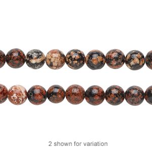 Red snowflake jasper 1pkg1, hand-cut round bead natural 15.5-16 inch 6mm