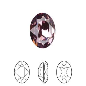 Fancy stone 1pk iris foil back, Crystal Passions® 18x13mm oval 4120