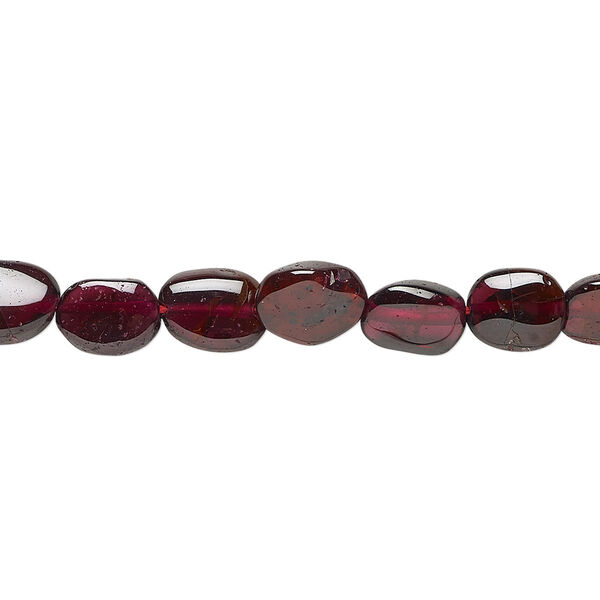 Bead, rhodolite garnet (dyed), 7x5mm-11x7mm hand-cut puffed oval, C grade, Mohs hardness 7 to 7-1/2. Sold per 13-inch strand. image number 0