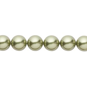 Pearl 50pk light green, Crystal Passions® 8mm round 5810