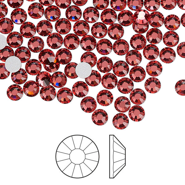 Flat back 144pk indian pink foil back, Preciosa Viva 12® Czech crystal rhinestone 3.8-4mm chaton rose round SS16 image number 0
