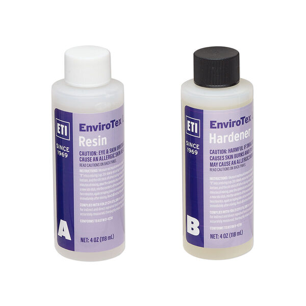 Resin, EnviroTex Lite®, 2-part resin, pkg/(2) 4-ounce bottles, clear, (02008). image number 0