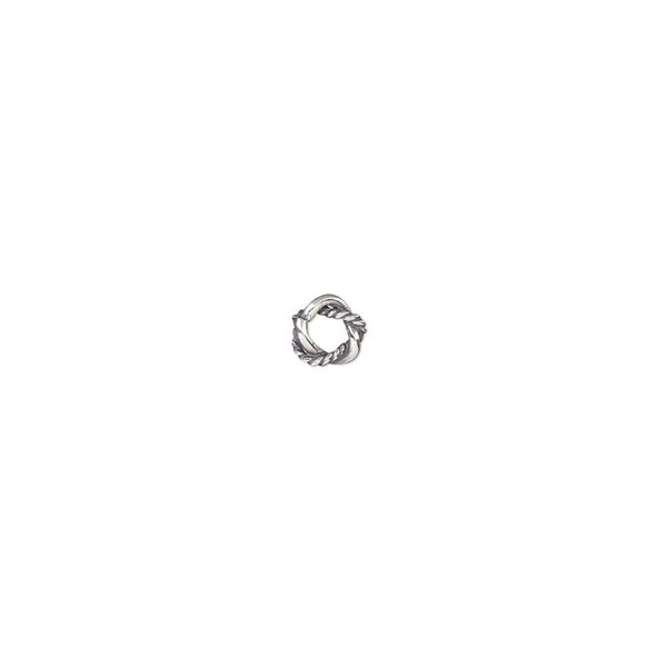 Jump ring, antiqued sterling silver, 5mm twisted and smooth soldered round, 2mm inside diameter, 1.5mm thick. Sold per pkg of 10. image number 0
