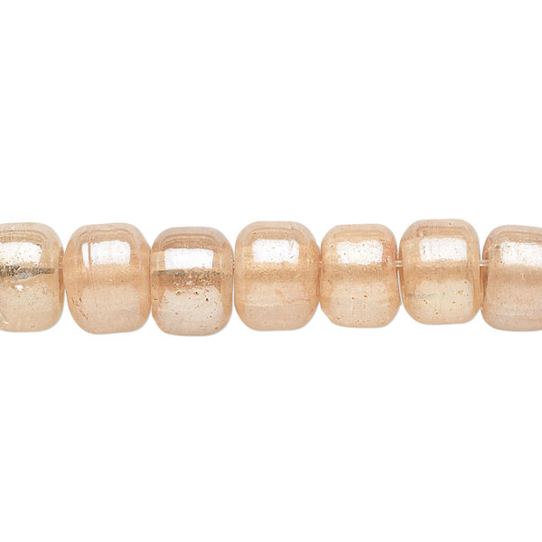 Bead, glass, translucent luster champagne, 9x7mm crow. Sold per 24-inch strand. image number 0