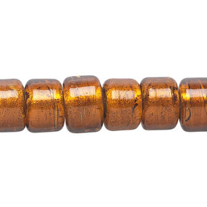 Bead, lampworked glass, semitransparent brown with fine silver foil, 12x8mm crow. Sold per 15-1/2" to 16" strand.