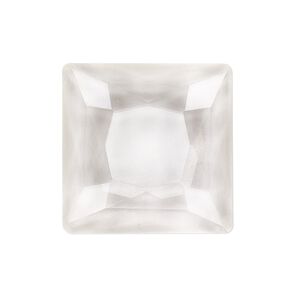 Cabochon, glass, clear, 25mm non-calibrated faceted square. Sold individually.