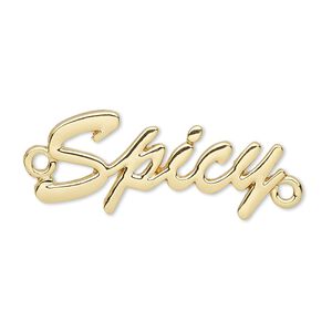 Focal, gold-finished "pewter" (zinc-based alloy), 32x14mm single-sided "Spicy." Sold individually.