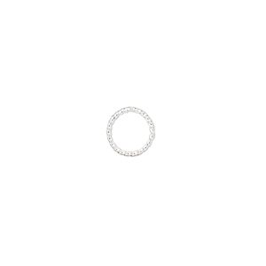 Jump ring, silver-plated brass, 8mm twisted round, 6.7mm inside diameter, 20 gauge. Sold per pkg of 100.
