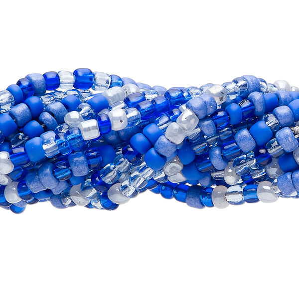 Bead mix, glass, translucent and opaque mixed colors, 3x1mm-4x3mm round. Sold per pkg of pkg of (10) 15-1/2" to 16" strands. image number 0