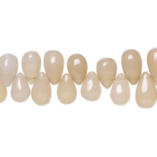 Peach chalcedony / purple chalcedony 1pkg1, hand-cut top-drilled teardrop bead C- grade, 8 inch 9x6mm-10x7mm image number 0