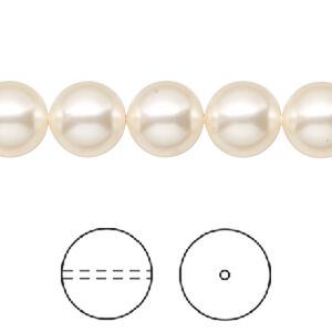 Pearl 25pk creamrose, Crystal Passions® 10mm round 5810