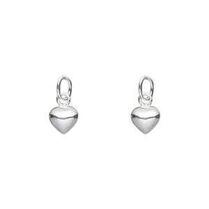 Charm, sterling silver-filled, 6x6mm puffed heart with closed jump ring. Sold per pkg of 2.
