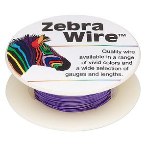 Wire, Zebra Wire™, color-coated copper, violet, 26 gauge. Sold per 30-yard spool.