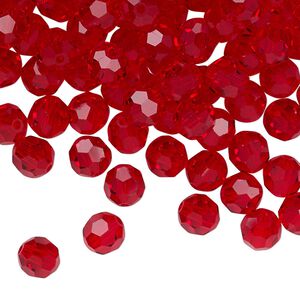 Bead 144pk light Siam, Preciosa Czech crystal 6mm round