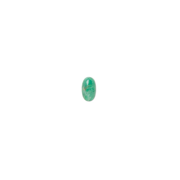 Cabochon, emerald (oiled), 5x3mm hand-cut calibrated oval, B- grade, Mohs hardness 7-1/2 to 8. Sold individually. image number 0