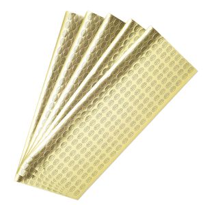 Adhesive label, paper, gold and black, 1/2 x 5/16 inch oval with "MADE IN PAKISTAN." Sold per pkg of 1,000.