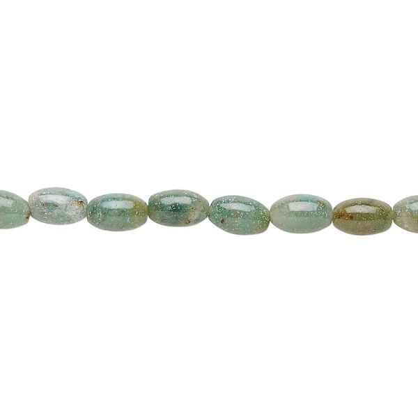 African "jade" 1pkg1, oval bead natural 15 inch 6x4mm image number 0