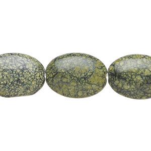 Russian serpentine 1pkg1, puffed oval bead natural, 15 inch 17x13mm-18x14mm