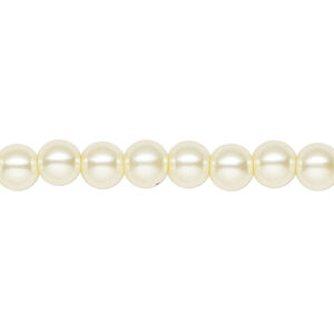 Pearl 1pk ivory, Celestial Crystal® 6mm round 15.5-16 inch