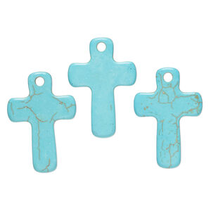 Focal mix "turquoise" (imitation) (resin) 1pkg3, turquoise blue, 37x25mm-38x26mm cross.