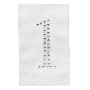 Iron-on transfer 1pk crystal clear, Preciosa Czech crystal 33.5x13mm "1"