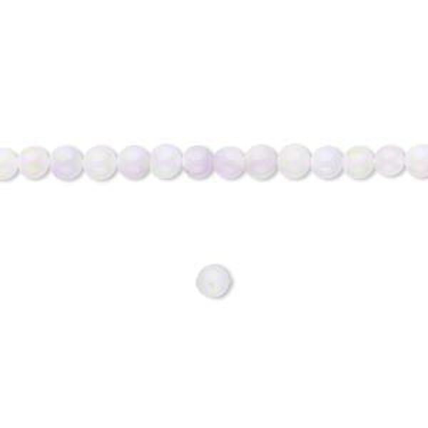 Bead, mother-of-pearl shell (dyed), lavender, 3mm round. Sold per 15" to 16" strand. image number 0