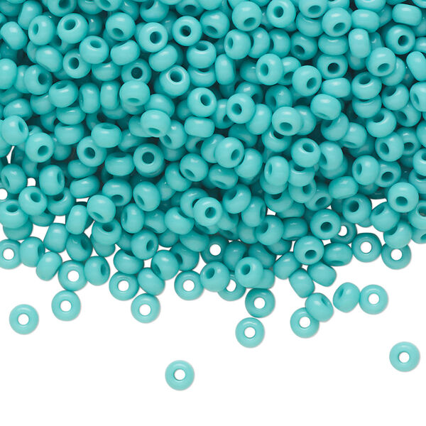 Seed bead, Preciosa Ornela Czech glass, pkg/50g, #8 rocaille, opaque seafoam green, (63130). image number 0