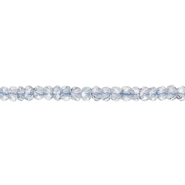 Quartz crystal 1pkg1, hand-cut faceted rondelle bead B grade, 14 inch 3x2mm-4x3mm image number 0