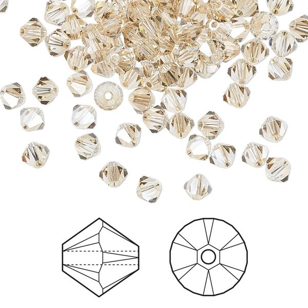 Bead 144pk crystal golden shadow, Crystal Passions® 4mm bicone 5328 image number 0