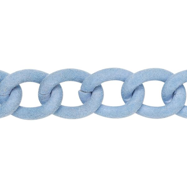 Chain 1pkg1 curb, 13mm, aluminum / flocked lavender 24 inch image number 0