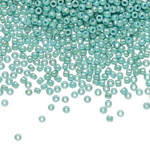 Seed bead, TOHO BEADS®, glass, pkg/50g, #11 round, opaque luster lagoon (TR-11-1611).