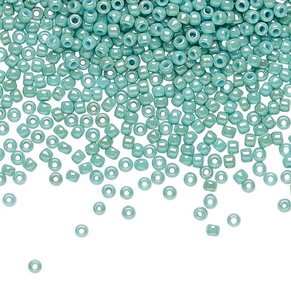Seed bead, TOHO BEADS®, glass, pkg/50g, #11 round, opaque luster lagoon (TR-11-1611). image number 0