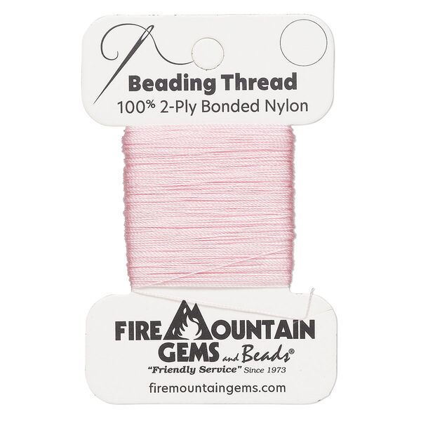 Thread, nylon, pink, size AA. Sold per 50-yard card. image number 0