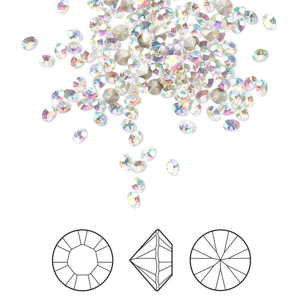 Chaton 144pk crystal AB foil back, Crystal Passions® 2mm round PP18 1028 image number 0