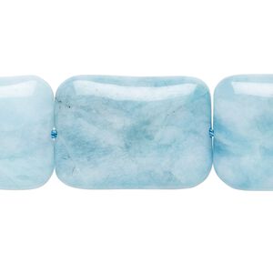 "Larimar" 1pkg1, puffed rectangle bead 8 inch 25x18mm