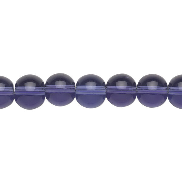 Bead, glass, violet, 8mm round. Sold per 36-inch strand. image number 0