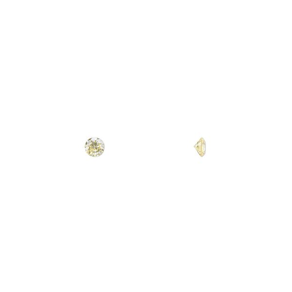 Gem, cubic zirconia, topaz gold, 2.5mm faceted round, Mohs hardness 8-1/2. Sold per pkg of 10. image number 0