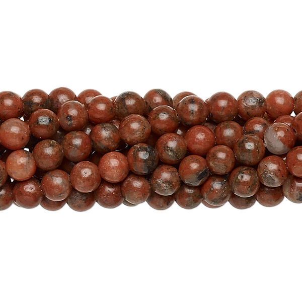 Red sesame jasper 1pkg10, round bead natural C grade, 15.5-16 inch 4mm image number 0