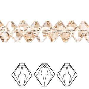 Drop 360pk crystal golden shadow, Swarovski® 6mm pendant bicone 6328