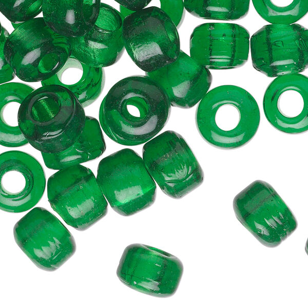 Bead, glass, transparent dark green, 9x7mm crow. Sold per pkg of 100. image number 0