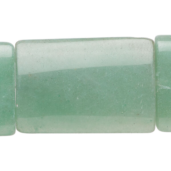 Green aventurine 1pkg1, flat rectangle bead natural, 15.5-16 inch 28x24mm-36x25mm image number 0