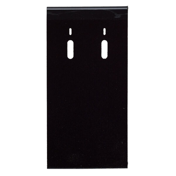Earring card, flocked plastic, black, 4x2-inch rectangle, for leverback earrings. Sold per pkg of 25. image number 0