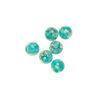 Bead, lampworked glass, clear / teal / glow-in-the-dark / gold, 6mm round. Sold per pkg of 6. image number 0