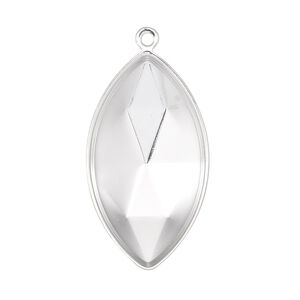 Focal, Almost Instant Jewelry®, silver-plated brass, 34x19mm marquise with 32x17mm marquise setting. Sold per pkg of 2.