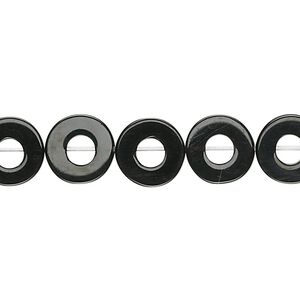 Black onyx 1pkg1, donut bead 15.5-16 inch 10mm
